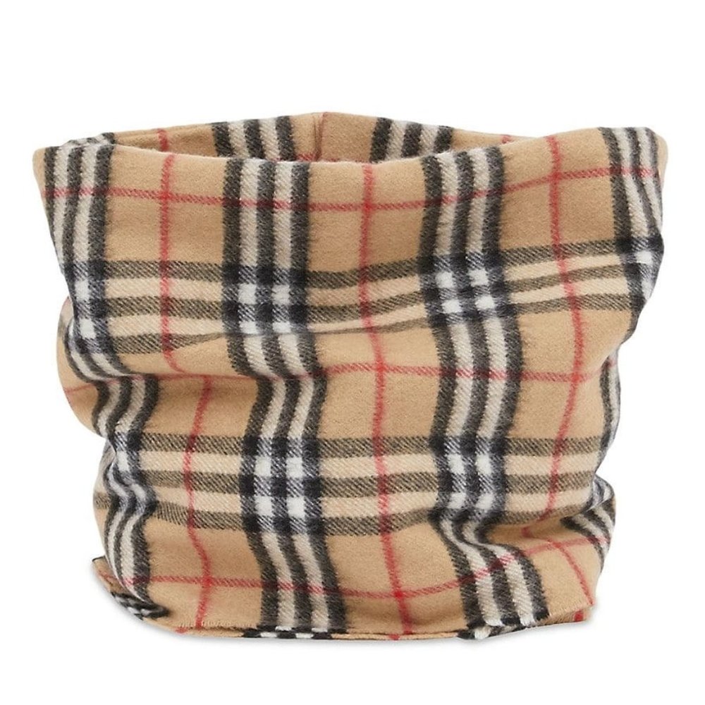 Burberry Unisex Vintage Check Cashmere Button Scarf Snood
